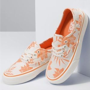 Vans Island Floral Orange Authentic SF Womens Shoes